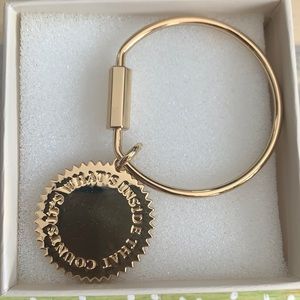 India Hicks gold token pendant keychain